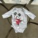 Disney One Pieces | Disney Jumping Beans Vintage Mickey Mouse Long Sleeve Bodysuit In Gray - 3 Month | Color: Gray/Red | Size: 0-3mb