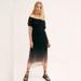 Free People Dresses | Free People Piper Ombre Midi Pleated Mesh Romantic Witchy Cottagecore Dress | Color: Black/Cream | Size: M