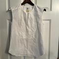 J. Crew Tops | J Crew. Sleeveless White 100% Cotton Thomas Mason Shirtings For J.Crew. | Color: White | Size: 0