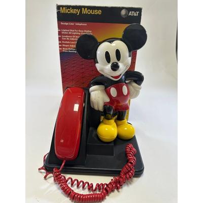Disney Other | Mickey Mouse Phone Vintage 1990 Mickey Mouse Corded Land Line Telephone | Color: Red | Size: Os