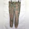 Anthropologie Jeans | Anthropologie Size 27 Patterned Skinny Pants Green Blue Brown Stretchy | Color: Green | Size: 27