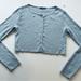 Brandy Melville Sweaters | Brandy Melville Shrug Top Y2k Baby Blue Ribbed Long Sleeves Button Up One Size | Color: Blue | Size: Os