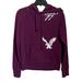 American Eagle Outfitters Tops | American Eagle Women Sweatshirt Hoodie Sz S Purple Logo Pullover Fleece Pocket | Color: Purple/Silver | Size: S