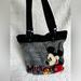 Disney Bags | Disneyland Embroidered Mickey Mouse Black Tweed Tote Bag Book Bag | Color: Black/Red | Size: Os