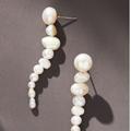 Anthropologie Jewelry | Anthropologie Linear Pearl Drop Earrings Nwt | Color: Gold | Size: Os