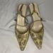 Gucci Shoes | Gucci Pointed Toe Snakeskin Ankle Wrap Logo Heels | Color: Cream/Gray | Size: 5.5
