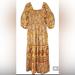 Anthropologie Dresses | Anthropologie Me 2 Magic~Tiered Bohemian Peasant Long Maxi Dress~Nwt Shirred~M | Color: Orange/Yellow | Size: M