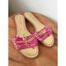 Kate Spade Shoes | Kate Spade Sandals Women’s 7.5 Raffia Slides Pink With Bow | Color: Pink | Size: 7.5