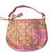 Coach Bags | Coach Ali Patchwork Lilac Pink Leather Canvas Monogram Embossed Bag Hobo Purse | Color: Pink | Size: Os