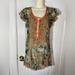 Free People Dresses | Free People Beaded Neck Sheer Tunic Dress Size 6 | Color: Black/Orange | Size: 6