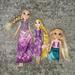 Disney Toys | 3 Hasbro Disney Princess Royal Shimmer 10" 8" Petite 6" Rapunzel Dolls Tangled | Color: Cream/Purple | Size: Osbb