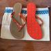 Tory Burch Shoes | Never Worn Tory Burch Flip Flop Sandals | Color: Orange/Red | Size: 7