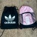 Adidas Bags | Adidas Drawstring Backpack Gym Bag Overnight Bag Male Female Black Pink | Color: Black/Pink | Size: Os