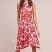 Anthropologie Dresses | Anthropologie Maeve Red Pink Floral Mock Neck Swing Dress, M. | Color: Pink/Red | Size: M