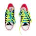 Converse Shoes | Converse Womens Black Retro Neon Double Lace Low Top Sneakers Size 8 | Color: Black/White | Size: 8