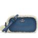 Coach Bags | Blue Small Coach Crossbody Bag With Fluff Around It | Color: Blue | Size: Os