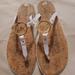 Michael Kors Shoes | Michael Kors Mk Charm Jelly Flip Flop Cork Bottom, Optic White Size 11 | Color: White | Size: 11