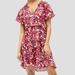 Anthropologie Dresses | Anthropologie Robin Tiered Abstract Floral Print Mini Dress Women's Size Medium | Color: Pink/Red | Size: M