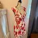 Free People Dresses | Free People Tropical Floral Wrap Around Sun Dress, White And Red, Size Small | Color: Red/White | Size: S