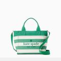 Kate Spade Bags | Kate Spade Striped Canvas Tote With Shoulder Strap | Color: Green/White | Size: Os