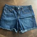 American Eagle Outfitters Shorts | American Eagle Dark Wash Jean Shorts, Denim Shorts, Size 12 Jean Shorts | Color: Blue | Size: 12