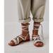 Free People Shoes | Free People Linden Wrap Sandals In Bone Women's Size 8.5 | Color: Cream/Gray | Size: 8.5