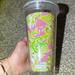 Lilly Pulitzer Dining | Lilly Pulitzer Insulated Tumbler Cups Elephant Ears Acrylic 16oz Drink | Color: Green/Pink | Size: Os