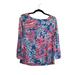 Lilly Pulitzer Tops | Lilly Pulitzer Sophie Blue Pink 3/4 Sleeves Boat Neck Top Blouse Womens Size M | Color: Blue/Pink | Size: M