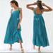 Anthropologie Dresses | Anthropologie Pleated Lace Maxi Dress Square Neck Turquoise Geisha Design Xl Nwt | Color: Blue/Green | Size: Xl