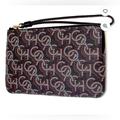 Coach Bags | Coach Corner Zip Wristlet With Coach Monogram Black/ Gold New With Tag | Color: Black/Gray | Size: Os