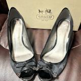 Coach Shoes | Coach Peep Toe Wedges | Color: Black | Size: 9