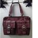 Coach Bags | Coach Soho Maroon Leather Double Buckle Pocket Zipper Closure Satchel Tote Bag | Color: Silver | Size: Os