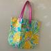 Lilly Pulitzer Bags | Lilly Pulitzer/ Este Lauder Floral Tote Bag | Color: Green/Yellow | Size: Os