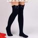 Urban Outfitters Accessories | Kitty Cat Print Over The Knee Black Socks | Color: Black | Size: Os