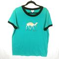 Lularoe Tops | Lula Roe Hump Day Camel Tee Women Xl Short Sleeve Turquiose Crewneck | Color: Blue | Size: Xl