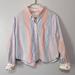 American Eagle Outfitters Tops | American Eagle Women’s Striped Oversized Cropped Button Up Shirt | Color: Blue/Pink | Size: M