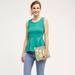 Anthropologie Tops | Anthropologie Deletta Savona Peplum Top Green Sleeveless Shirt Keyhole Rayon | Color: Green | Size: Xs