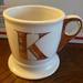 Anthropologie Dining | Anthropologie K Initial Mug | Color: Gold/White | Size: Os