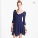 Free People Dresses | Free People Katya Blue Embroidered Lace Deep V Neck 3/4 Sleeve Dress | Color: Blue | Size: S