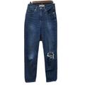 Madewell Jeans | Madewell Women's The Momjean Jeans Size 23 Blue Distressed Denim High Rise Ankle | Color: Blue | Size: 23