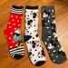 Disney Accessories | Disney Mickey Minnie Mouse Socks 3 Pair | Color: Black/Red | Size: Os