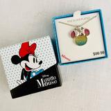 Disney Jewelry | Disney Minnie Mouse Glitter Pendant, Pastel Colors, 18" Chain, New In Box | Color: Pink/Silver | Size: 18" Chain