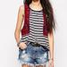 Free People Tops | Free People Wear Your Sparkle Striped Embroidered Tank Xs Like New! | Color: Blue/Gray | Size: Xs