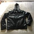 Levi's Jackets & Coats | Levi’s Signature Black Faux Leather Jacket With Hood And Fleece Lining In Size L | Color: Black/Gray | Size: L