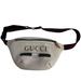 Gucci Bags | Gucci Logo Print Grained Calfskin White Leather Belt Bum Waist Bag Fanny Pack | Color: White | Size: Os