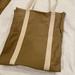 Brandy Melville Bags | Brandy Melville Brown Canvas Bag W/ Cream Straps! See Pic 4 More Details!! | Color: Cream/Tan | Size: Os