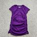 Athleta Tops | Athleta Ruched Side Scoop Neck Womens Xs Purple Short Sleeve Stretch Top | Color: Purple | Size: Xs