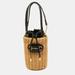 Gucci Bags | Gucci Beige/Black Wicker And Leather Horsebit 1955 Bucket Bag | Color: Cream | Size: Os