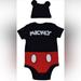 Disney One Pieces | Disney Baby Mickey Mouse Costume Onesie With Hat Size 12 Months Nwot | Color: Black/Red | Size: 12mb