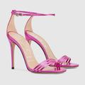 Gucci Shoes | Gucci Heels Sandal Fuchsia Leather Size 39 | Color: Pink/Silver | Size: 9